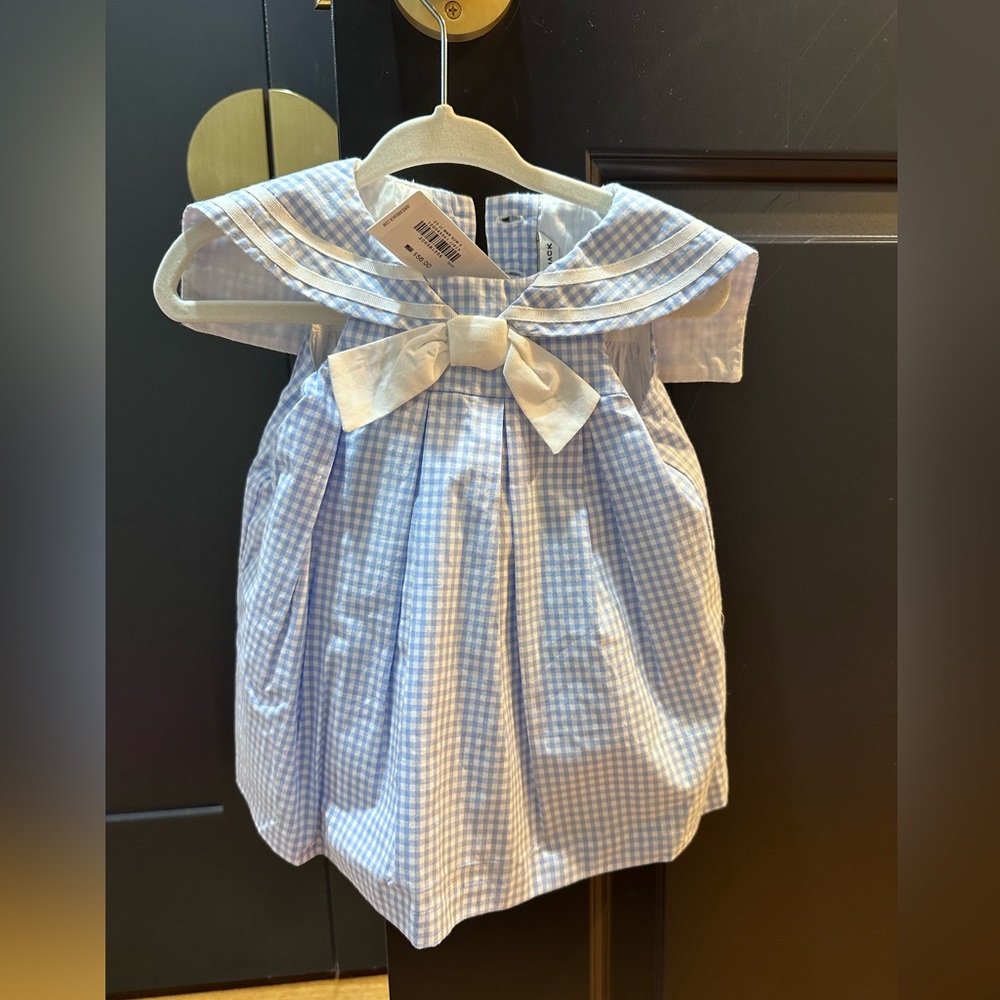 NWT Janie and Jack Blue and White Checkered Dress - 0-3 Months